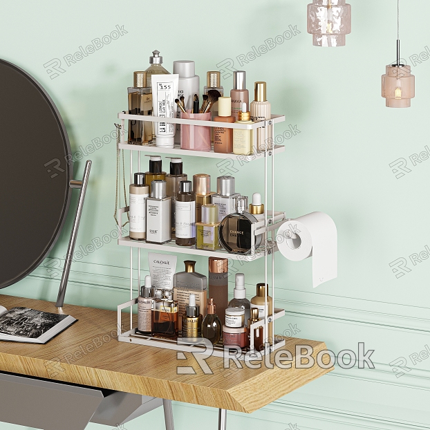 Modern Cosmetic Dressing Table Skincare Rack model