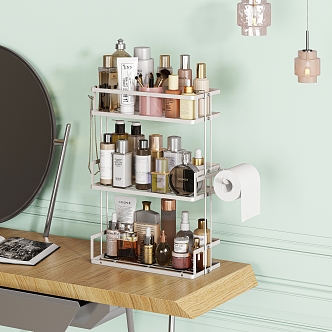 Modern Cosmetic Dressing Table Skincare Rack 3d model