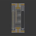 Modern Escalator Structure With Stairs Handrails And Platform Base