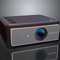 Modern XGIMI Projector With Dark Brown Silver Body And Blue Lens Indicator Light