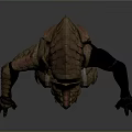 Scifi Character Creature With Armored Exoskeleton Golden Black Design And Clawed Hands