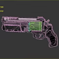 Futuristic Revolver Weapon Featuring Shiny Metallic Finish Black Grip And Modern Design