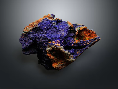 Natural Wood Stone With Purple And Orange Tones And Rough Textured Surface Design 3d model