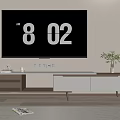 Minimalist Modern White And Wooden TV Stand With Open Shelves Green Plant And Cabinets