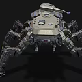 Smart Machine in Mechanical Spider Form With Multiple Mechanical Legs And Metal Armor Structure 3d model