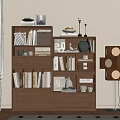 Modern Middle Ancient Style Low Bookcase Low Bookshelf Floor Cabinet Storage Cabinet Locker 3d model