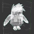 Cartoon Style Ninja Character With Gray Hair Green Vest And Blue Outfit