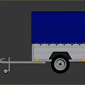 Aluminum Cargo Trailer With Blue Cover And Wheel Hitch For Transport