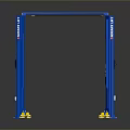 Blue Gantry Frame With Yellow Support Feet And Stable Base Structure 3d model