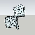 Modern Accent Chair Featuring Intricate Mesh Pattern Transparent Sleek Lines And Artistic Design