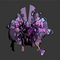 Female Character Wearing Purple Outfit With Butterfly Wings Headdress And Accessory
