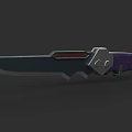 Modern Futuristic Weapon Knife With Purple Green Handle And Dark Metallic Blade