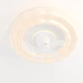 Sleek Beige Air Cooler Fan With Retractable Corrugated Structure And Circular Blades