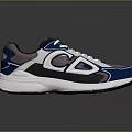 Modern Colorful Casual Sports Sneakers With Blue Purple White Black Design And CD Logo