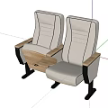Modern Conference Room Chair With Gray Upholstered Seat And Wooden Armrests