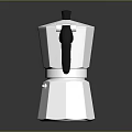 White Moka Pot With Black Handle Modern Design For Kitchen Household Use