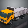 Yellow Dump Truck With Modern Design And White Cargo Bed Features 3d model