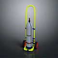 Commercial Gas Cylinder Transport Cart With Yellow Frame And Secure Wheels