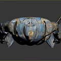 Medieval Knight Sword With Blue And Gold Ornate Armor Details