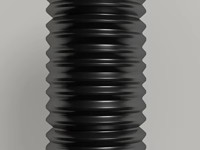 Shiny Black Column With Spiral Grooves In Modern Architectural Design 3d model