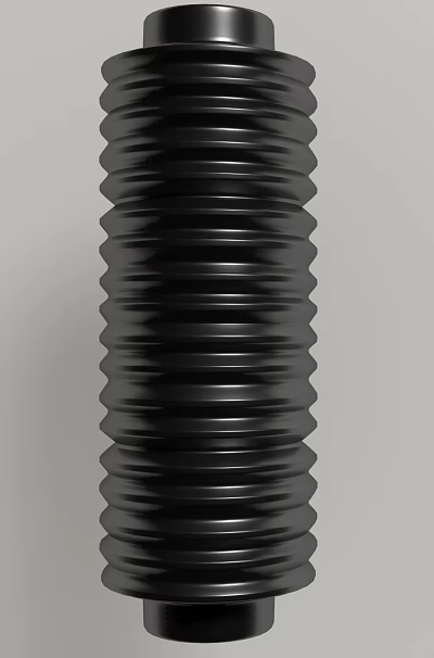 Shiny Black Column With Spiral Grooves In Modern Architectural Design 3d model