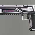 Modern Sci Fi Pistol With Silver Black Color Scheme And Pink XINUOPO Logo