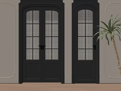 French swing door combination 3d model French swing door combination 3d model