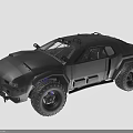 Black Off-Road Vehicle With Rugged Military Style Design Large Tires And Roof Racks