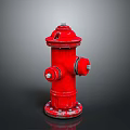 Architectural Building Exterior With Red Metal Fire Hydrant And Smooth Surface