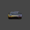 Blue Custom Painted Sports Car With Yellow Stars And Side Graphics Design
