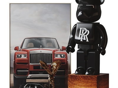 Modern Violence Bear Rolls-Royce Violence Bear Kurinan Violence Bear Building Blocks Bear Ornaments Light Luxury Decorative Decoration 3d model