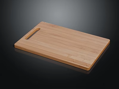 Natural Bamboo Cutting Board With Handle For Daily Kitchen Household Use 3d model