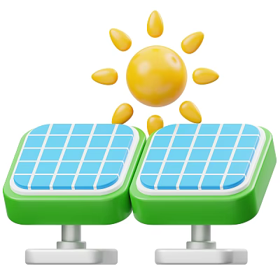 Smart Machine With Blue Solar Panels On Green Bases And Bright Sun 3d model Smart Machine With Blue Solar Panels On Green Bases And Bright Sun 3d model