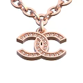 Luxury Rose Gold Jewelry Necklace With Double C Shaped Diamond Studded Pendant