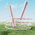Adjustable Pink Hula Hoop With Handles For Outdoor Fitness Exercise Sports Equipment