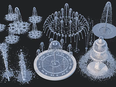 Decorative Garden Ornaments Featuring Various Fountain Designs And Outdoor Water Features 3d model