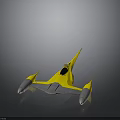 Advanced Yellow Cosmic Spaceship Featuring Streamlined Aerodynamic Design For Exploration