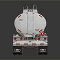 Shiny Silver Fuel Tanker Trailer With Multiple Wheels On Reflective Surface 3d model