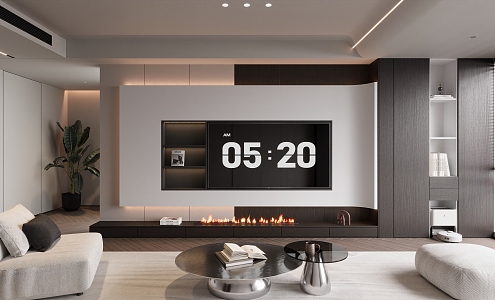 black and white TV wall 3d model