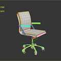 Modern White Upholstered Office Chair With Silver Metal Frame And Rolling Casters