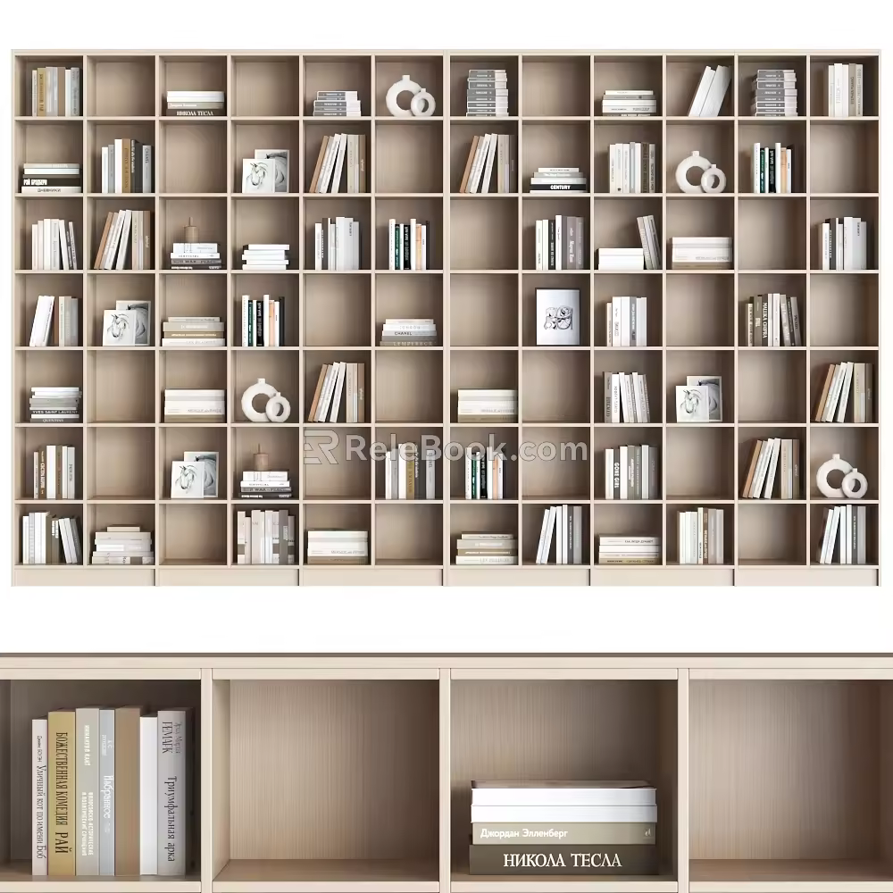 Integral Bookcase Combination Bookcase Study Bookcase 3d model