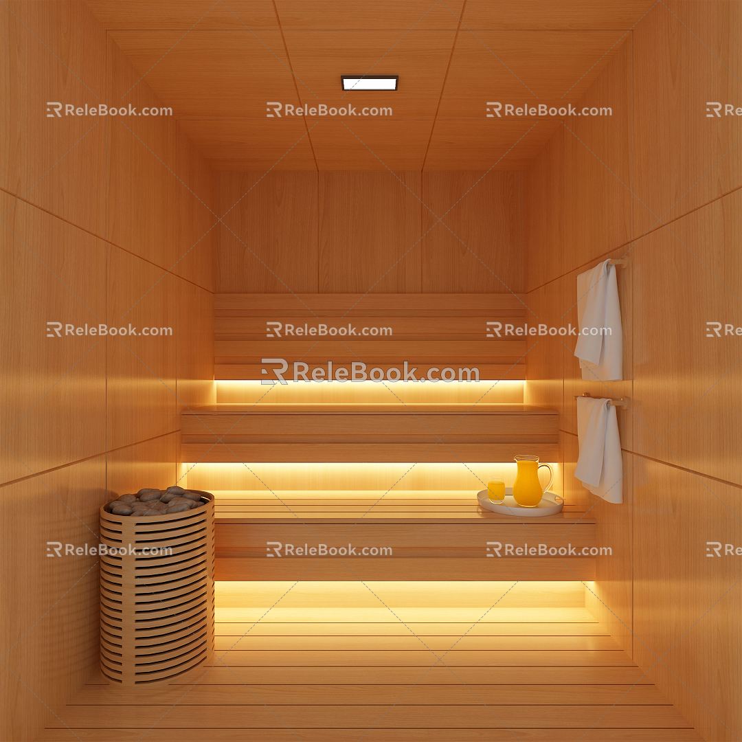 Modern sauna room khan steam room 3d model