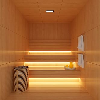 Modern sauna room khan steam room 3d model