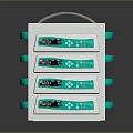 White Medical Device With Four Drawers Digital Displays Control Buttons And Green Handles