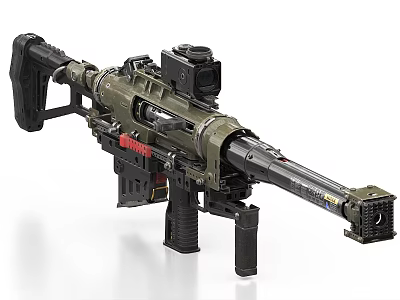Advanced Tactical Military Rifle Featuring Scope Magazine And Barrel Components 3d model