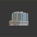 Modern Multi Story Residential Building With Balconies Glass Windows And Entrance