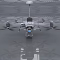 Smart Drone With Multiple Rotors Camera And Radar System For Surveillance 3d model