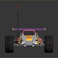 Colorful Remote Control Off Road Car With Pink Yellow Purple Large Wheels Rear Wing Antenna