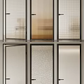 Various Textured Glass Doors With Black Frames For Modern Interior Design 3d model