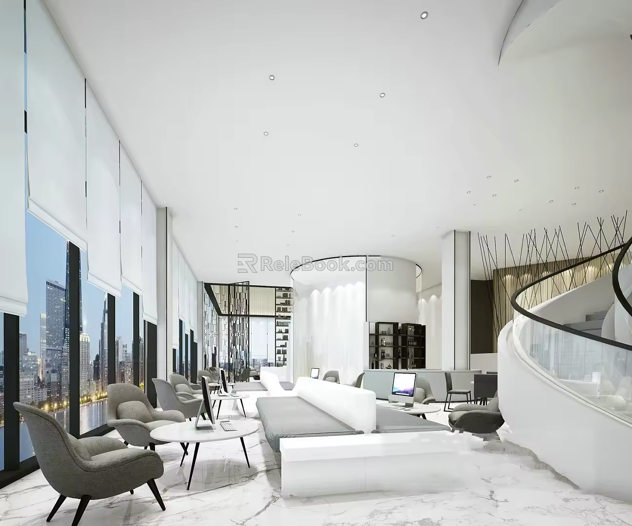 modern reception area reception hall design reception hall 3d model